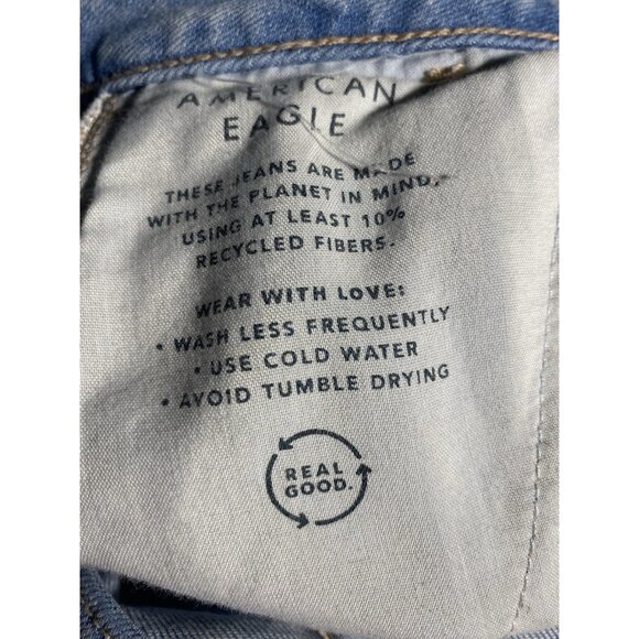 AMERICAN EAGLE SUPER HIGH RISE BAGGY WIDE LEG FLARE JEANS SZ 10 - Picture 7 of 7